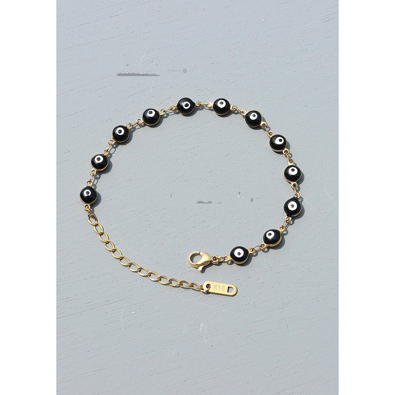 Black Oil Drip Titanium Steel Bracelet