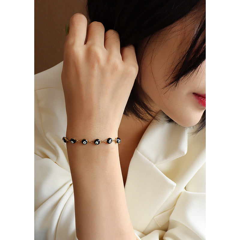 Black Oil Drip Titanium Steel Bracelet