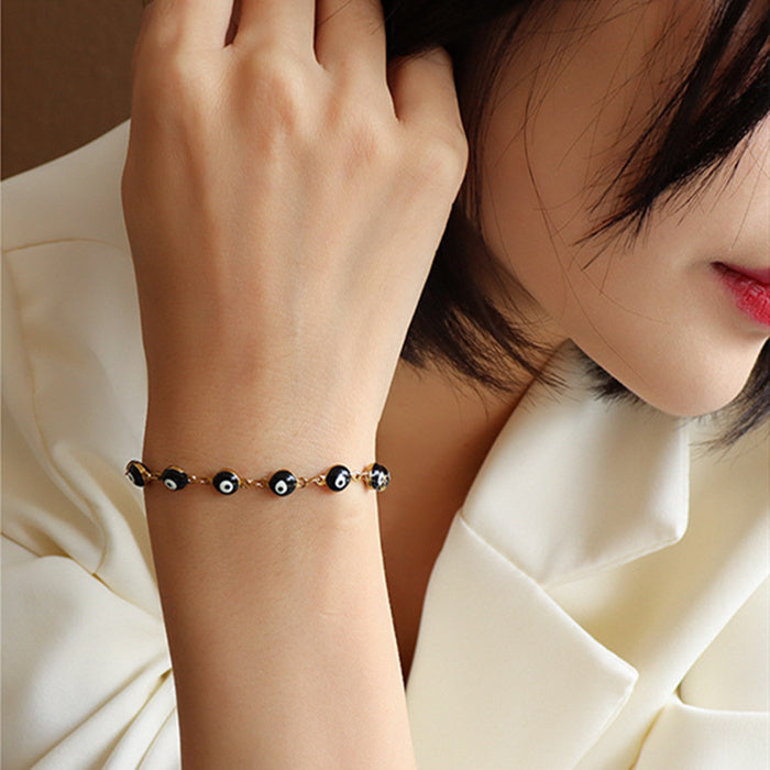 Black Oil Drip Titanium Steel Bracelet