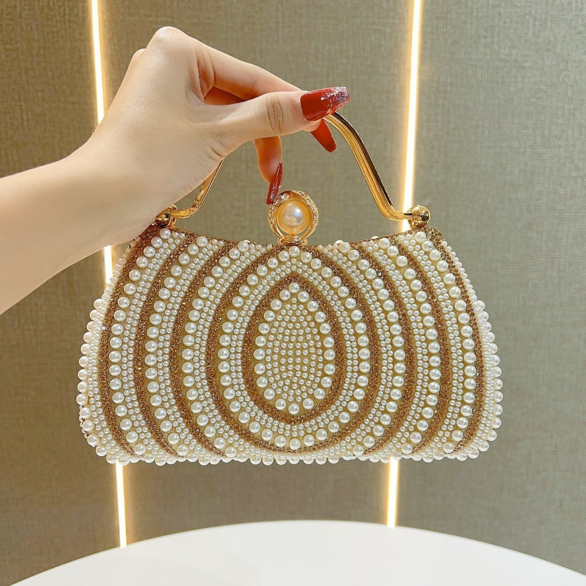 Women's Pearl & Diamond Shoulder Bag
