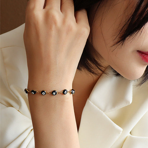 Black Oil Drip Titanium Steel Bracelet